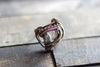 clear fused glass and copper wire ring