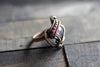 clear fused glass and copper wire ring