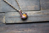 Shades of Sunrise Fused Glass Mini Pendant with Copper Wire Wrapping