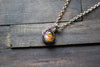 Shades of Sunrise Fused Glass Mini Pendant with Copper Wire Wrapping