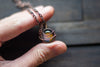 Shades of Sunrise Fused Glass Mini Pendant with Copper Wire Wrapping