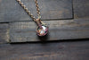 Shades of Sunrise Fused Glass Mini Pendant with Copper Wire Wrapping
