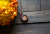 Shades of Sunrise Fused Glass Mini Pendant with Copper Wire Wrapping
