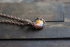 Shades of Sunrise Fused Glass Mini Pendant with Copper Wire Wrapping