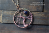 Copper Tree of Life Pendants with Fused Glass Moon Accents (Multiple Options)