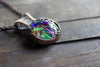 Multi-color Flower in Bloom Pendant with Copper Wire Wrapping