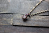 White Fused Glass Mini Pendant with Copper Wire Wrapping