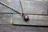 White Fused Glass Mini Pendant with Copper Wire Wrapping