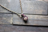 White Fused Glass Mini Pendant with Copper Wire Wrapping