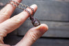 White Fused Glass Mini Pendant with Copper Wire Wrapping