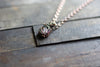 White Fused Glass Mini Pendant with Copper Wire Wrapping