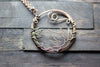 Lotus Flower Copper Circular Pendant