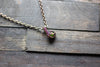 Bright Green Fused Glass Mini Pendant with Copper Wire Wrapping