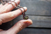 Bright Green Fused Glass Mini Pendant with Copper Wire Wrapping