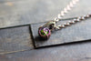 Bright Green Fused Glass Mini Pendant with Copper Wire Wrapping
