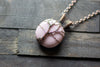 Lavender Fused Glass and Copper Wire Wrapped Tree of Life Pendant