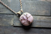 Lavender Fused Glass and Copper Wire Wrapped Tree of Life Pendant