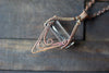 Glass Helix Rod and Copper Wire Wrapped Pendant