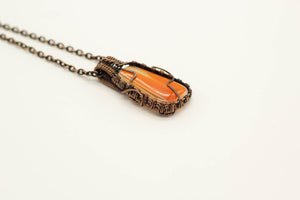 orange-streaked-fused-glass-copper-wire-wrapping-nymph-in-the-woods-jewelry