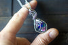 Sterling Silver Teardrop Pendant with Multicolored Fused Glass