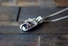 Sterling Silver Tree of Life Pendant with Black and White Fused Glass