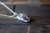 Sterling Silver Tree of Life Pendant with Black and White Fused Glass