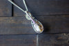 Sterling Silver Teardrop Pendant with Iridescent Yellow Fused Glass