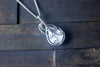 Sterling Silver Teardrop Pendant with Blue and Green Fused Glass