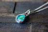 Sterling Silver Teardrop Pendant with Blue and Green Fused Glass
