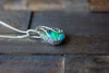 Sterling Silver Teardrop Pendant with Blue and Green Fused Glass