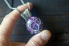 Sterling Silver Tree of Life Pendant with Purple and White Fused Glass