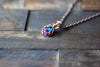Green and Blue Fused Glass Teardrop Pendant with Copper Wire Wrapping