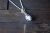 Sterling Silver Teardrop Pendant with Dichroic Blue and White Fused Glass