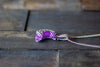 Purple Fused Glass Crescent Moon Pendant with Sterling Silver Wire Wrapping