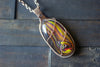 Fused Glass "Fire" Pendant with Copper Wire Wrapping