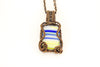 Yellow-blue-white-streaked-fused-glass-copper-wire-wrapped-pendant-nymph-in-the-woods