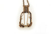 Yellow-blue-white-streaked-fused-glass-copper-wire-wrapped-pendant-nymph-in-the-woods