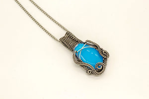 bright-blue-fused-glass-pendant-sterling-silver-wire-wrapped-nymph-in-the-woods-jewelry