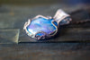 Copper Wire Wrapped Pendant with Blue and Purple Fused Glass