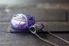 Crisscross Sterling Silver Pendant with Purple and Pink Fused Glass