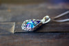 Sterling Silver Teardrop Pendant with Multicolored Fused Glass