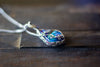 Sterling Silver Teardrop Pendant with Multicolored Fused Glass