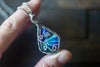Sterling Silver Teardrop Pendant with Multicolored Fused Glass