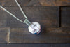 Pink and White Crisscross Sterling Silver Wire Wrapped Pendant