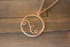 Circular Copper Wire Wrapped Pendant
