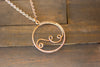 Circular Copper Wire Wrapped Pendant