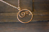Circular Copper Wire Wrapped Pendant