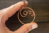 Circular Copper Wire Wrapped Pendant