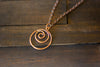 Circular Copper Wire Wrapped Pendant