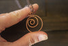 Circular Copper Wire Wrapped Pendant